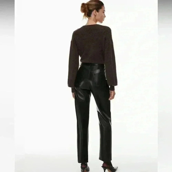 Wilfred Melina High Waisted Black Vegan Leather Pants Women’s Size 16 NWT - Picture 2 of 16